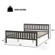 Queen wood platform bed frame with headboard, solid wood construction, 12” under-bed storage, ideal for various room.