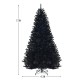 7.5-foot black hinged artificial Christmas tree with 1258 branch tips, perfect for customizable holiday decor.