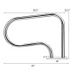 Stainless steel swimming pool handrail with base plate, 32" long and 22" tall, designed for safety and easy access.