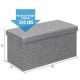 Light gray 30-inch folding storage ottoman with lift top, sturdy MDF construction, and spacious interior for versatile.