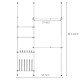 Telescopic clothes hanger rack with adjustable height and width, featuring 2 shelves and 12 shoe hooks for organized.