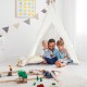 Children's 5.5 ft portable cotton play tent in white, ideal for indoor and outdoor fun, featuring a classic Indian.
