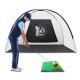 Portable 10 feet golf practice set with net, target backdrop, and durable mesh for indoor or outdoor use.
