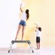 Folding aluminum step stool ladder with non-slip pads, ideal for reaching high places during home improvement tasks.