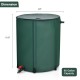 Collapsible 60-gallon rain barrel with PVC frame, dual-way zippered top, and water inlet filter for efficient water.