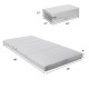 Folding sofa bed foam mattress in white, 4 inches thick, portable with handles, ideal for yoga or as a spare bed.