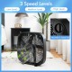 20-inch black box fan with 3-speed settings and knob control, perfect for home or office cooling.