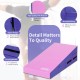 Folding wedge gymnastics mat in purple, made of durable PVC with handles for easy transport and cleaning, ideal for.