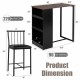 Counter height pub dining set featuring a triangular table and two ergonomic chairs, ideal for compact spaces.