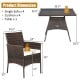 Single sofa from the outdoor 5 pieces dining table set, featuring weather-resistant PE rattan and soft cushion for.