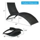 Folding patio rattan lounge chair with turquoise cushion, featuring ergonomic curve and weather-resistant design for.