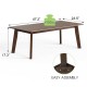 Rectangular wooden coffee table with rubber legs, 47.2" x 23.5", easy assembly, perfect for side or coffee table use.
