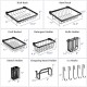 2-tier adjustable over sink dish drying rack with 4 baskets, knife holder, and 5 hooks for efficient kitchen storage.