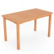 49-inch rectangle patio dining table made of premium teak wood, featuring a slatted tabletop for up to 6 people.