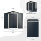 Metal storage shed measuring 7x4 feet with double lockable doors, offering 25.6 sq. ft of storage space for outdoor use.