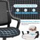 Curved backrest and waterfall seat cushion of the black mesh chair provide ergonomic support and comfort for long hours.