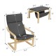 Gray Relax Bentwood Lounge Chair set with ottoman and magazine rack, featuring a natural wood frame and ergonomic.