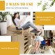 Gray Relax Bentwood Lounge Chair set with ottoman, featuring a natural wood frame and thick cushion for comfort.
