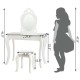 Kids princess makeup dressing table set in white with mirror, featuring a large drawer for storage, ideal for playrooms.