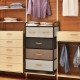 4-tier organizer tower with 5 fabric drawers and a wooden top, perfect for bedroom or living room storage.