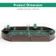 Sandbox with built-in corner seats, brown, 72" long, designed for kids over 3 years, ideal for outdoor play.