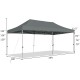 Adjustable 10 x 20 feet gray folding sun shelter with a sturdy steel frame, ideal for outdoor events and easy transport.