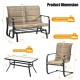 4-piece outdoor patio furniture set featuring a padded glider loveseat and coffee table for cozy outdoor relaxation.