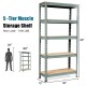 5-tier steel shelving unit in gray with adjustable MDF shelves, ideal for heavy-duty storage in various settings.