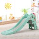 3-in-1 kids climber slide play set in green with smooth slide, climbing ladder, and basketball hoop for safe fun.