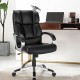 Big and tall adjustable high back leather executive desk chair with padded armrests, suitable for office use.