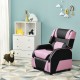 Kids youth PU leather gaming sofa recliner in pink with adjustable backrest and footrest, perfect for gaming and.