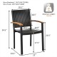 Outdoor patio wicker dining chair with ergonomic armrest, made of PE rattan and powder-coated steel, for comfortable.