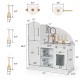 Kids kitchen playset with simulated faucet, storage spaces, and cooking accessories for realistic pretend play.
