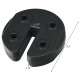 Canopy weight plate with no-pinch design, made of weather-resistant PE, securely fits poles up to 1.25'' wide.