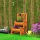Cylindrical planter boxes of the 2-tier raised garden bed with trellis, showcasing elegant design for plant.