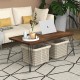 Wooden rectangular coffee table with metal legs, featuring a large surface for drinks and snacks in a stylish living.
