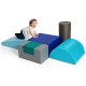 Light blue rectangle block from the 6-piece indoor play set, designed for safe climbing and versatile toddler.