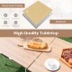 Folding camping table with wood-grain tabletop, aluminum legs, and side carry handles, ideal for outdoor activities.