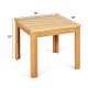 Wooden square patio coffee bistro table in natural acacia wood, 18"x18"x16", waterproof and scratch-resistant, ideal.