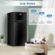 Compact black refrigerator showcasing a sleek design with easy access controls, perfect for student dormitories and.