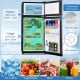Compact black refrigerator with adjustable shelves, ideal for dorms and small spaces, perfect for food and drinks.