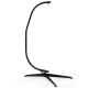 Single Solid Steel C hammock frame stand with a sleek black design, ideal for a compact and stable setup indoors or.