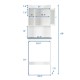 White over-the-toilet cabinet with adjustable shelves and faux marble top, perfect for maximizing bathroom storage.