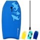 Blue Super Bodyboard with EPS core, XPE deck, and HDPE slick bottom, ideal for summer surfing and water sports.