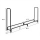 Sturdy 8-foot outdoor steel firewood log rack with powder-coated finish, designed for efficient lumber storage and.