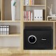 2-layer security safe deposit box in black with electronic panel and inner LED light for protecting valuables.