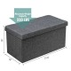 Foldable dark gray storage ottoman with removable bin, sturdy MDF frame, and 350 lbs capacity for versatile use.