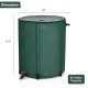 53-gallon portable collapsible rain barrel with a durable PVC frame, featuring a dual-way zippered top for easy access.