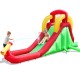 Inflatable water slide bounce house with climbing wall, made of durable Oxford fabric, perfect for backyard fun.