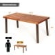 Rectangular acacia wood dining table with steel legs, featuring waterproof surface and 2" umbrella hole, ideal for.